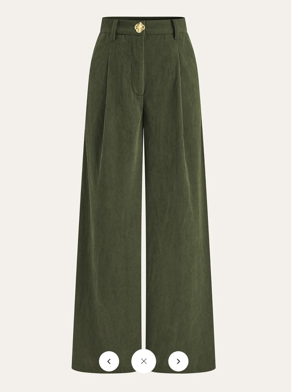 NWT Commense Corduroy Wide-Leg Pleated Pants Sz M